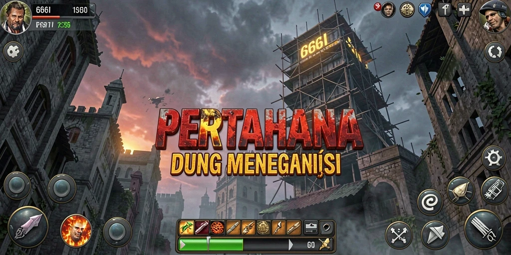 Gameplay menara pertahanan mendebarkan di 666I.