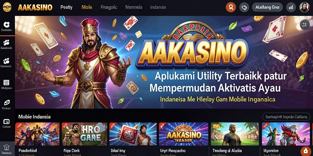 Tampilan antarmuka utama AAKASINO yang memudahkan navigasi aplikasi Utility.