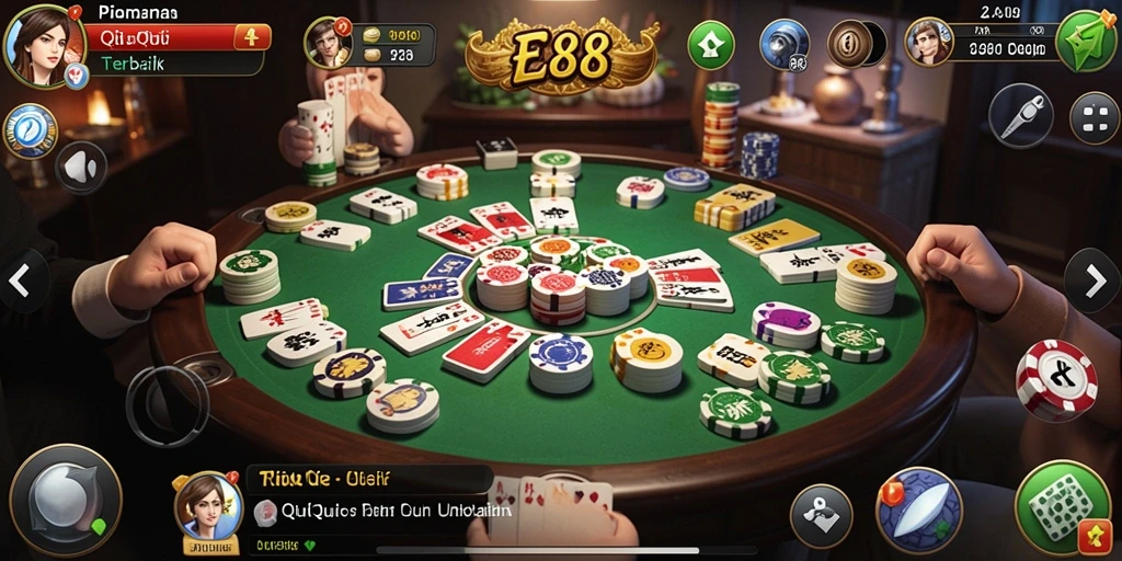 Tampilan gameplay QiuQiu yang seru dan menantang di E88.