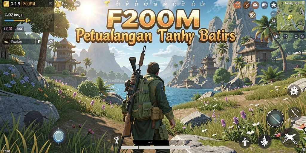 Screenshot gameplay F200M menampilkan petualangan mengesankan di dunia terbuka.