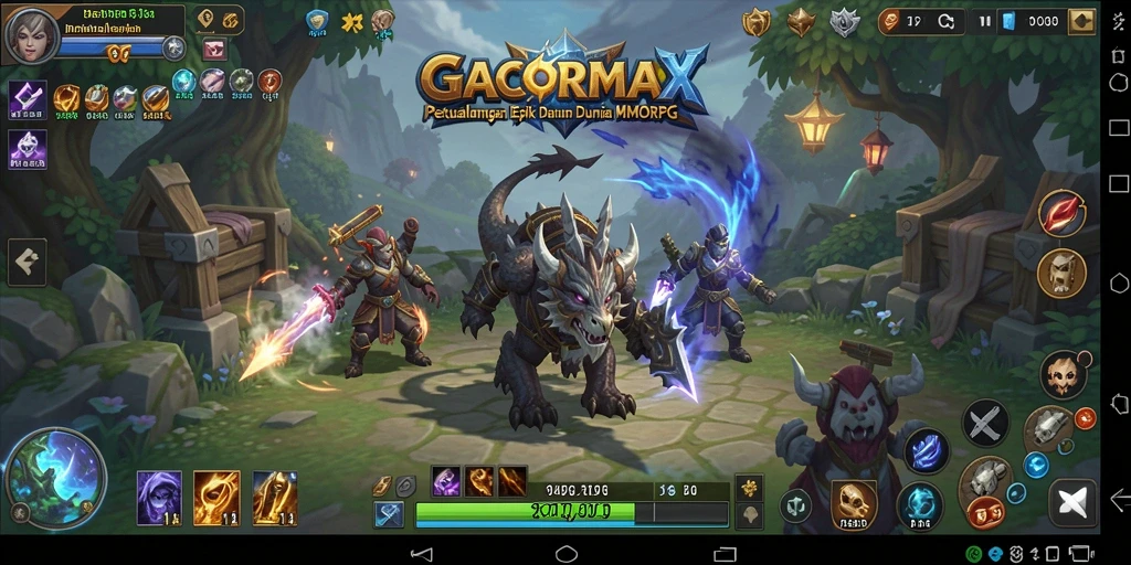 Screenshot GACORMAX menampilkan aksi seru dalam permainan MMORPG.