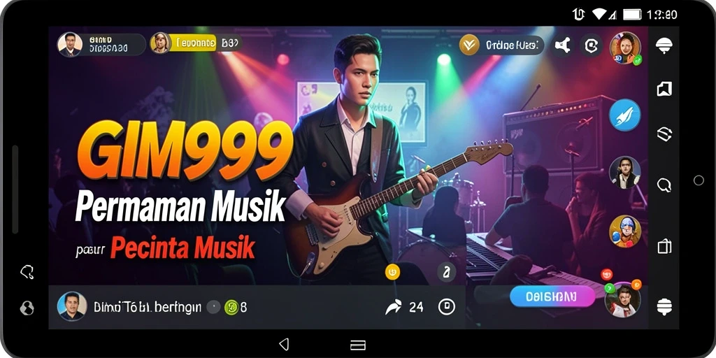 Screenshot GIM999 yang menampilkan gameplay musik yang seru.