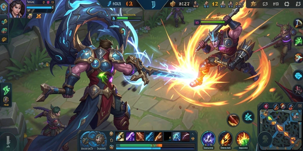 Gameplay MOBA yang seru dan kompetitif di HO3.