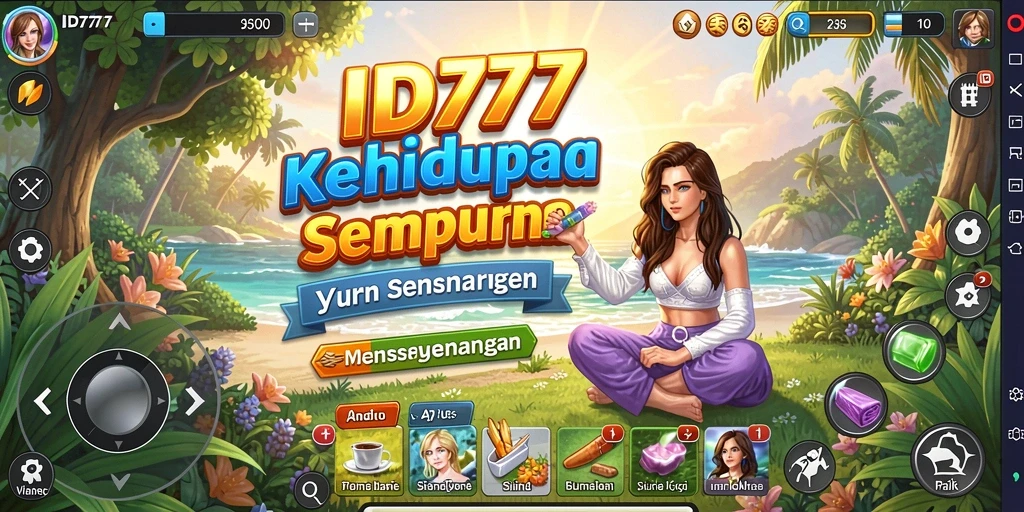 Screenshot ID777 menunjukkan gameplay simulasi kehidupan yang seru dan interaktif.
