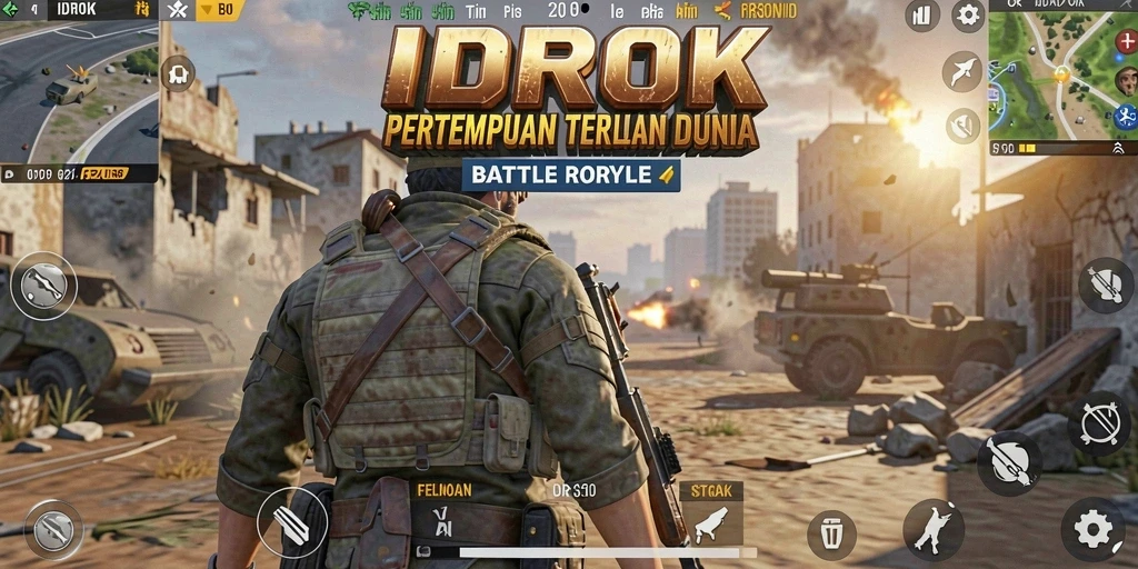 Gameplay seru di IDROK dengan pertempuran intens Battle Royale.