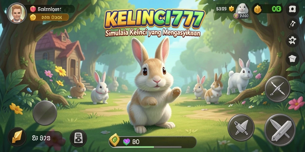 Tangkapan layar KELINCI777 menunjukkan interaksi kelinci dalam gameplay yang menarik.