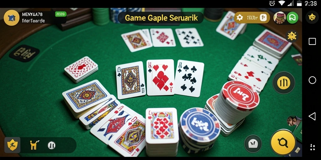 Tampilan gameplay seru di MENYALA78, koleksi kartu Gaple.