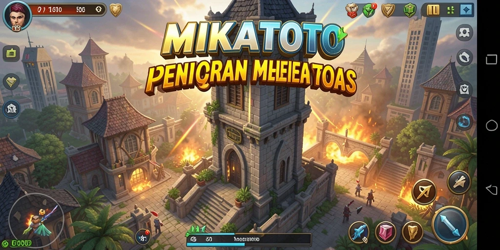 Tampilan gameplay menarik dari MIKATOTO Tower Defense.