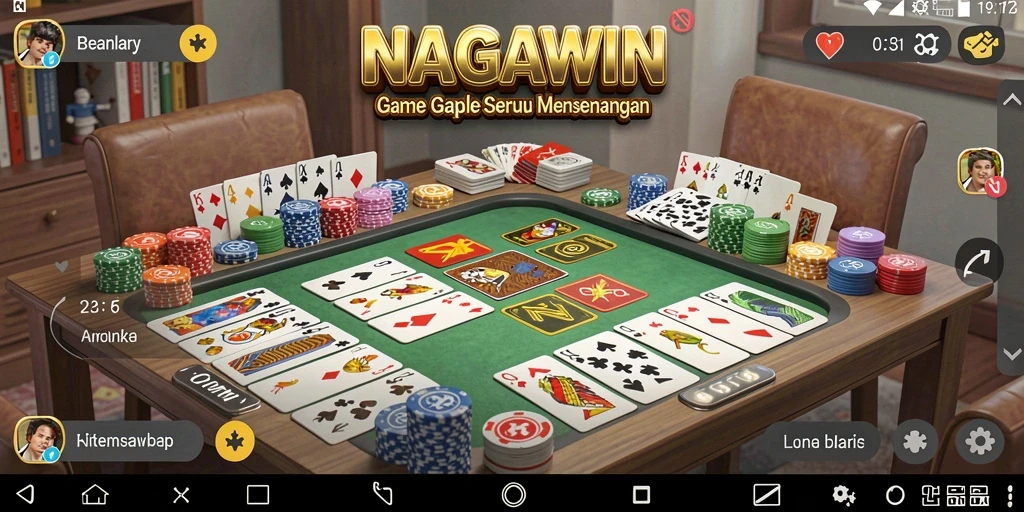 Tampilan menarik gameplay Gaple di NAGAWIN.