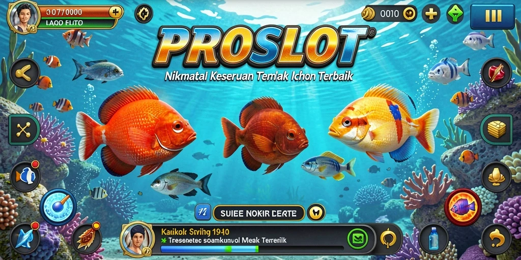 Screenshot menampilkan aksi seru menembak ikan di PROSLOT.