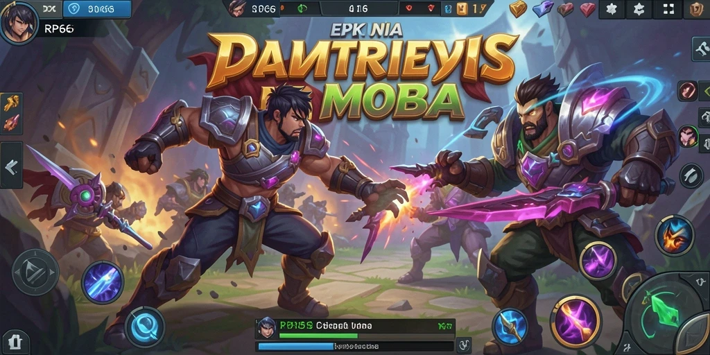 Tangkapan layar gameplay MOBA yang intens di RP66.