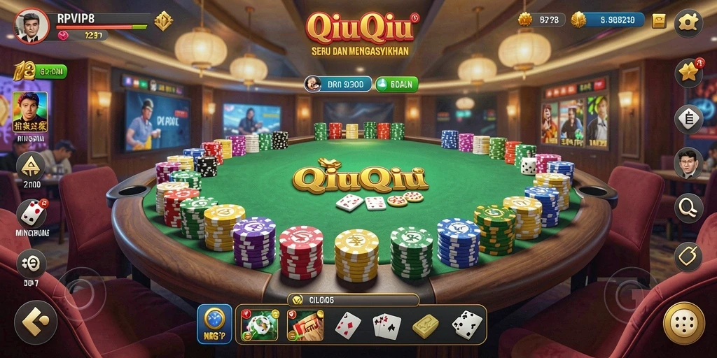 Tampilan gameplay QiuQiu yang menegangkan dan menarik.