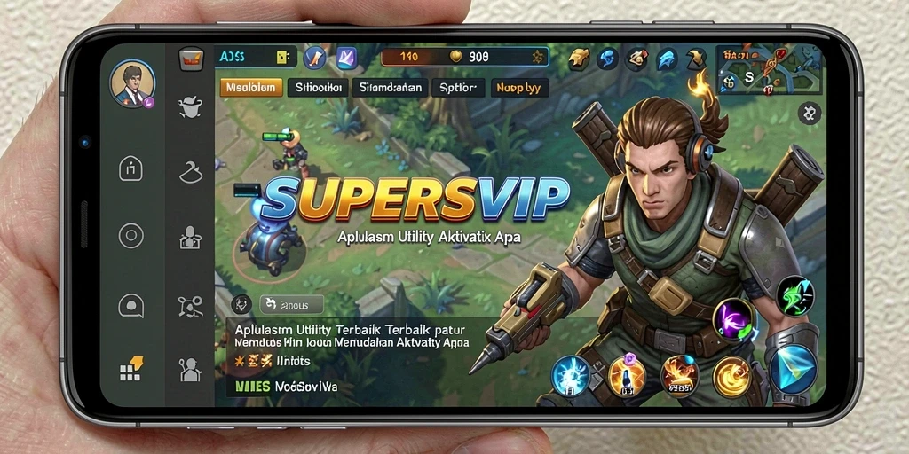 Screenshot utama SUPERSVIP menunjukkan antarmuka aplikasi yang bersih dan fungsional.