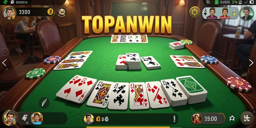 Screenshot gameplay TOPANWIN menampilkan permainan Gaple yang penuh strategi.