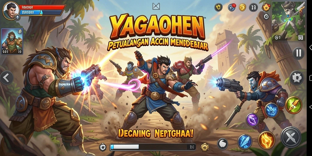 Tampilan menarik dari gameplay aksi di YAGAOHEN.